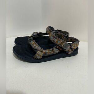 Teva Strappy Sandals - Black with Gray & Mustard Accent